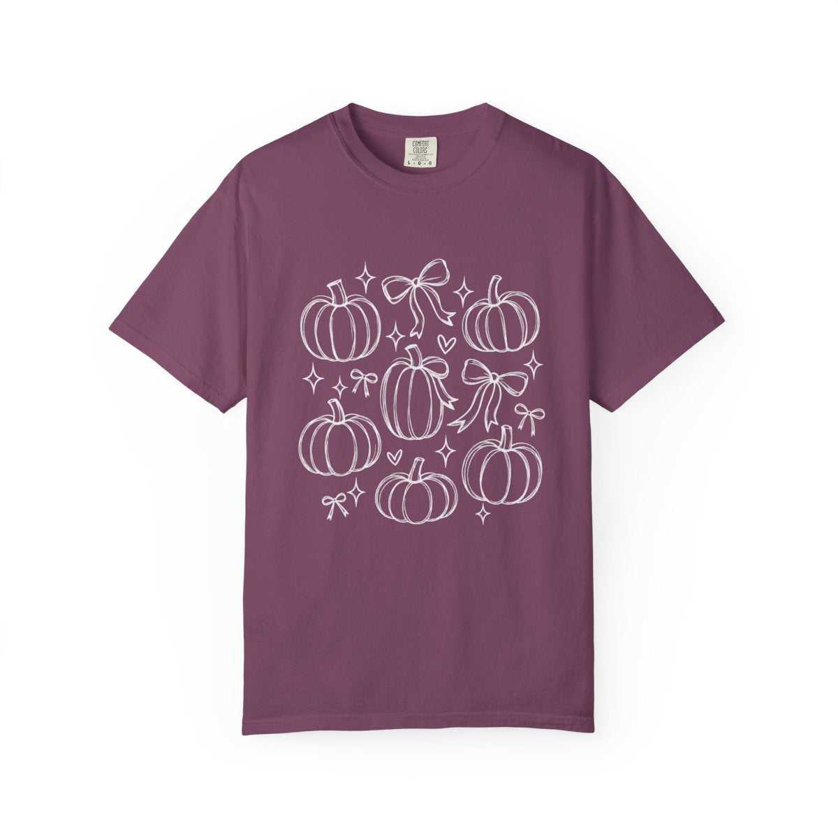 Pumpkin Bouquet Tee — Cute White Line Art Fall T-Shirt