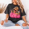Trendy Girl Graphic Tee with Pink Hoodie & Peace Sign
