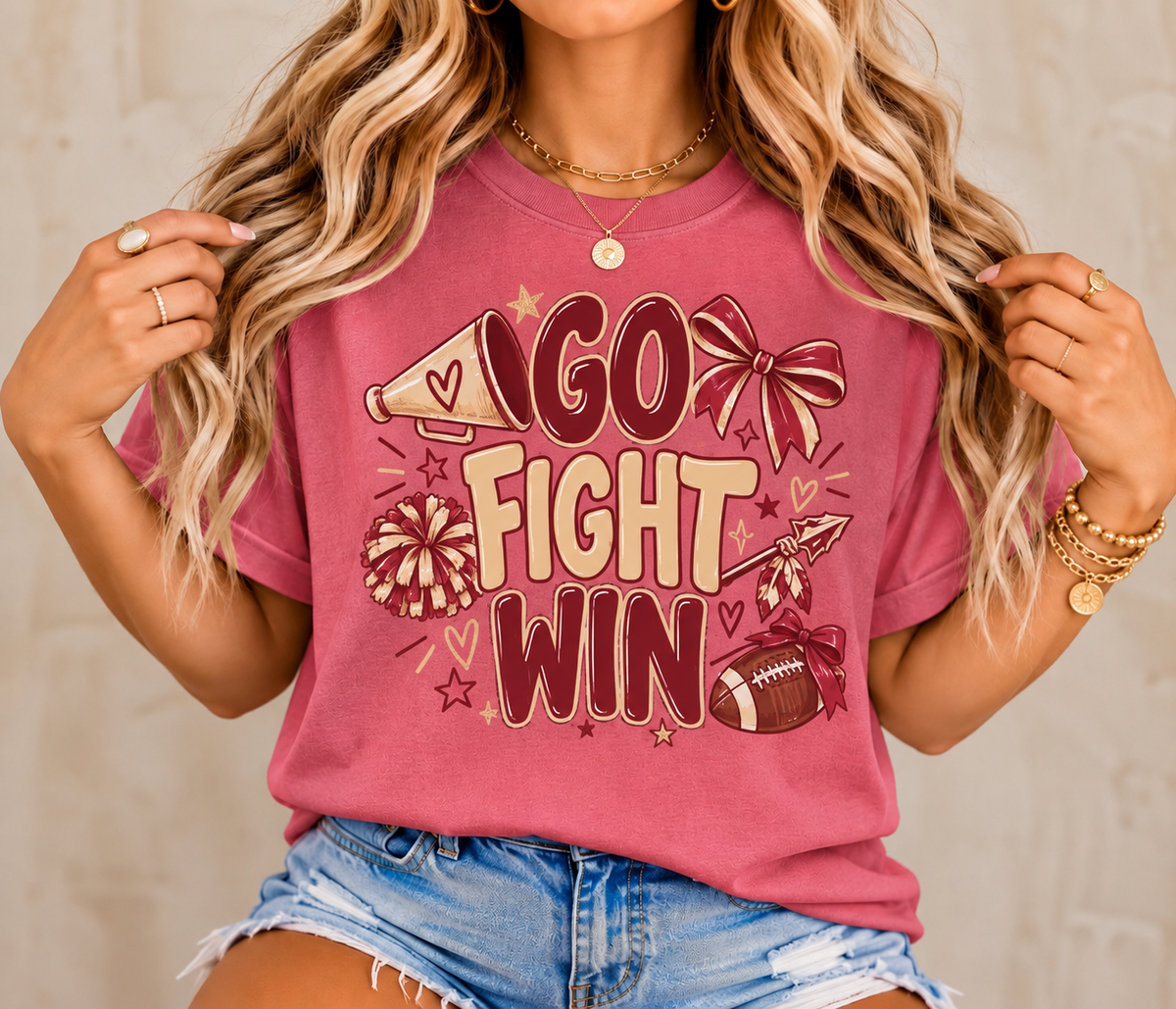 Go Fight Win Football Tee